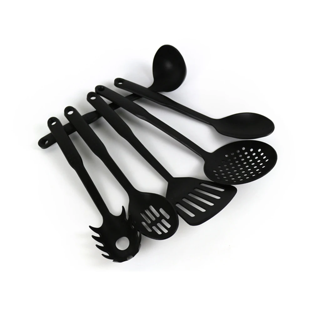 

6 PCS Kitchen Utensils Set Non-Stick Dishwasher Safe Cooking Tools Spoon, Slotted Spoon, Spatula, Skimmer, Ladle, Pasta Server
