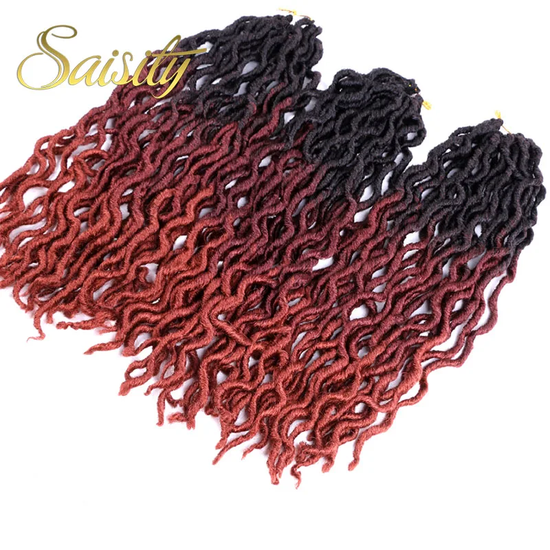 Синтетические Ombre Faux locs кудряшки для наращивания Saisity 18 дюймов вязанные крючком косички для наращивания волос 24 пряди