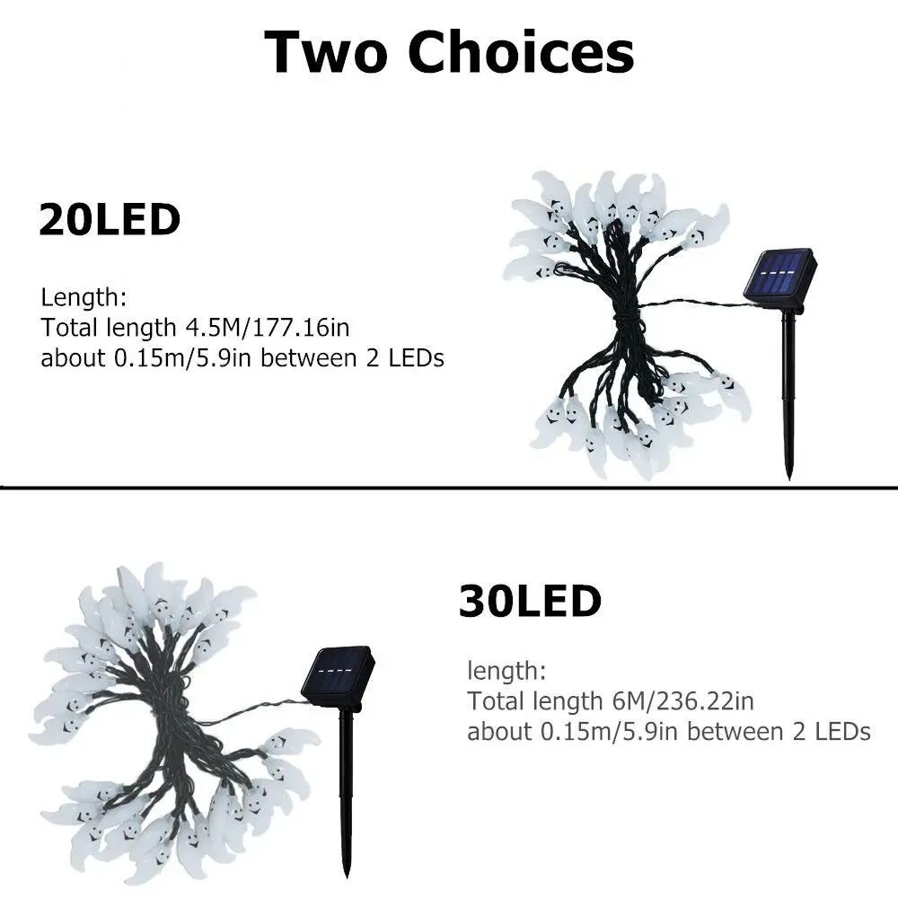 Солнечный светодиодный призрак строка светильник s для создания сказочной