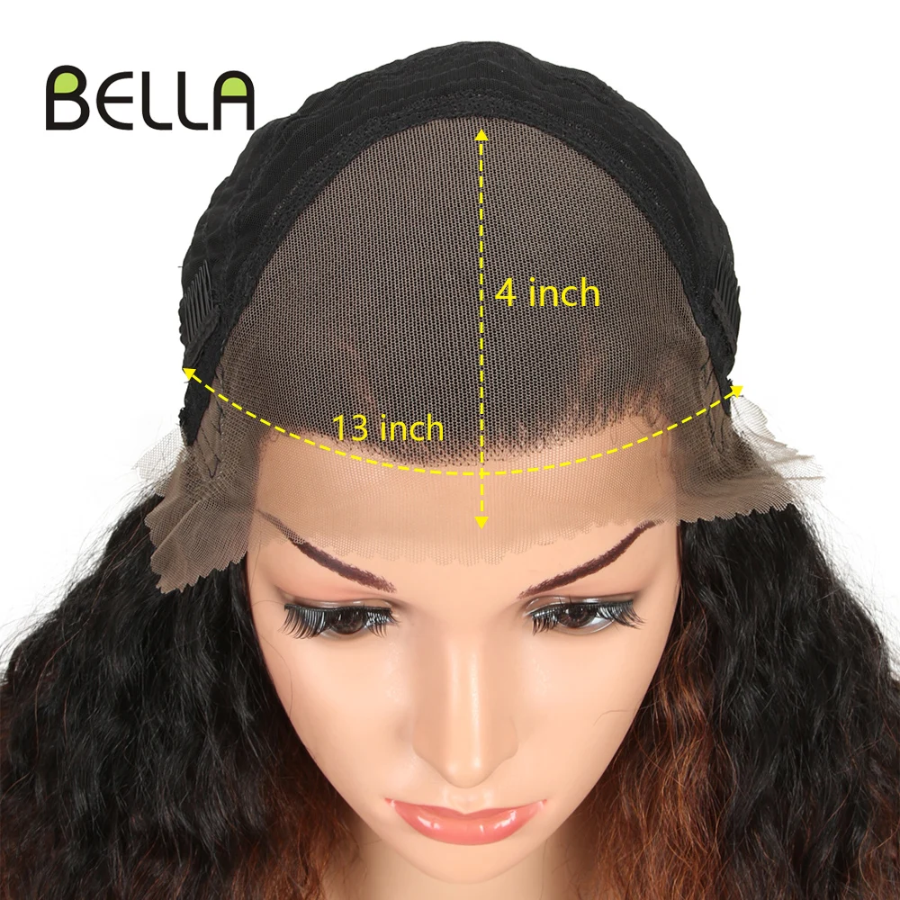 Bella 360 парик на кружеве кудрявые 29 дюймов длинные Омбре цвета для волос черный