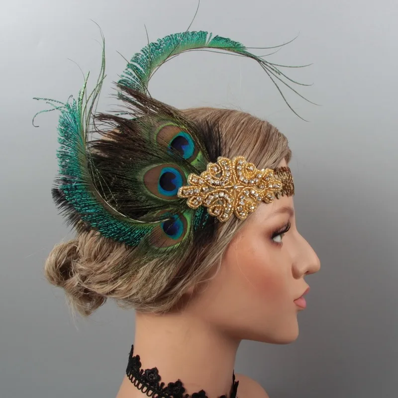Головной убор 1920s charleston повязка на голову декорации свадьбу аксессуары для волос