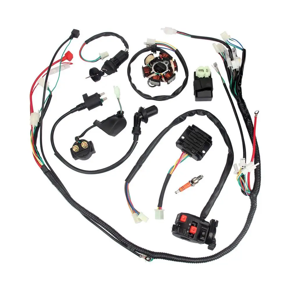

Full Electrics Wiring Harness Solenoid Coil Rectifier CDI Kit For 125cc 150cc Motorcycle ATV Quad Pit Bike Buggy Go Kart