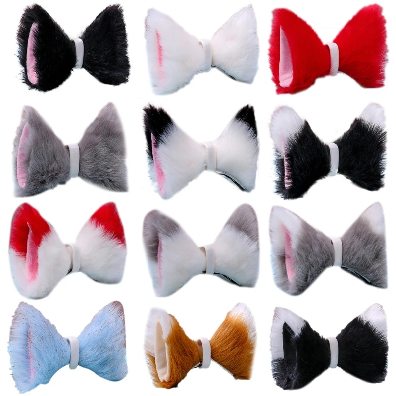 

1 Pair Women Girls Artificial Long Furry Cat Ears Hair Clip Japanese Anime Lolita Sweet Animal Hairpin Halloween Cosplay M7DD