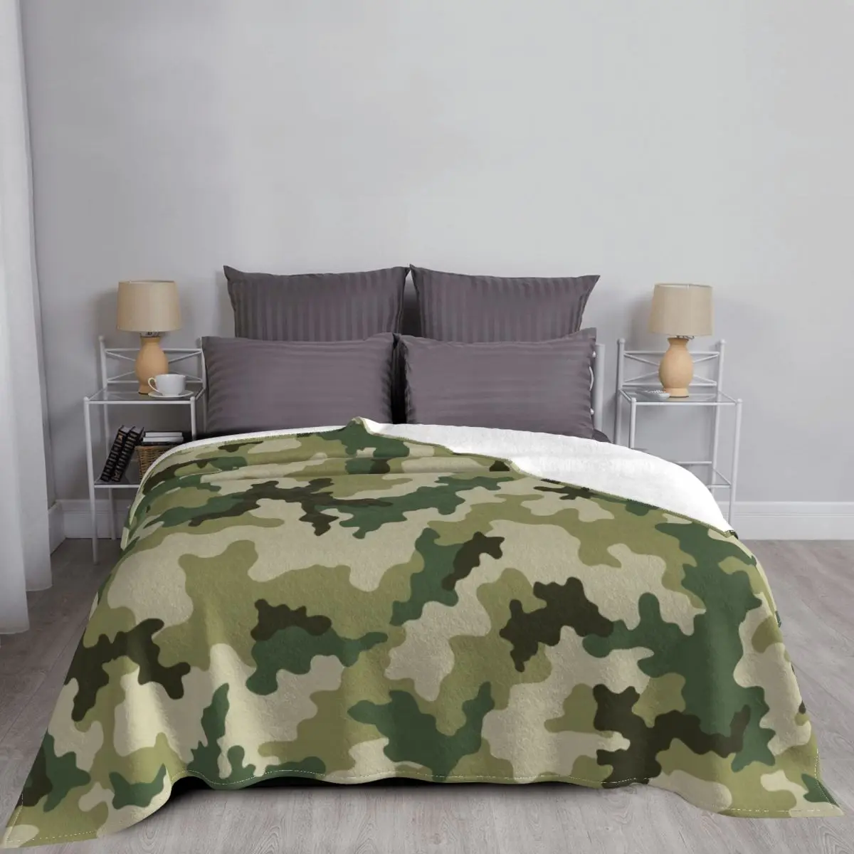 Russian Woodland Camouflage Blanket Autumn/Winter Soldier Military Portable Soft Throw for Sofa Bedroom Bedding Throws | Дом и сад
