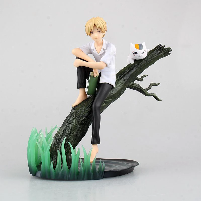 

17cm Anime Natsume's Book of Friends Natsume Takashi Action Figure Cat Teacher Sitting on A Branch Scene PVC Model Toys for Gift