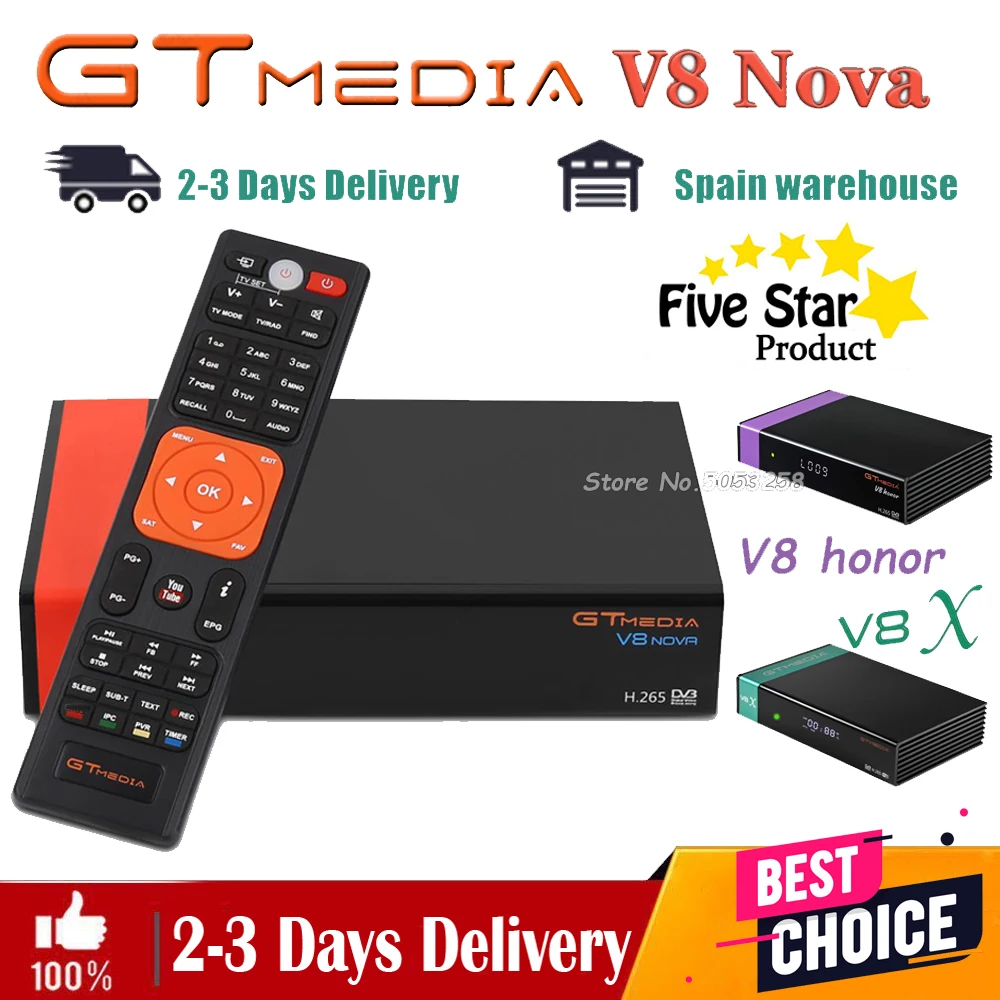 

Upgraded Gtmedia V8X receptor Gtmedia V8 Nova/Honor power by Freesat V9 super built-in WIFI 1080P DVB-s2 FTA decoder no app