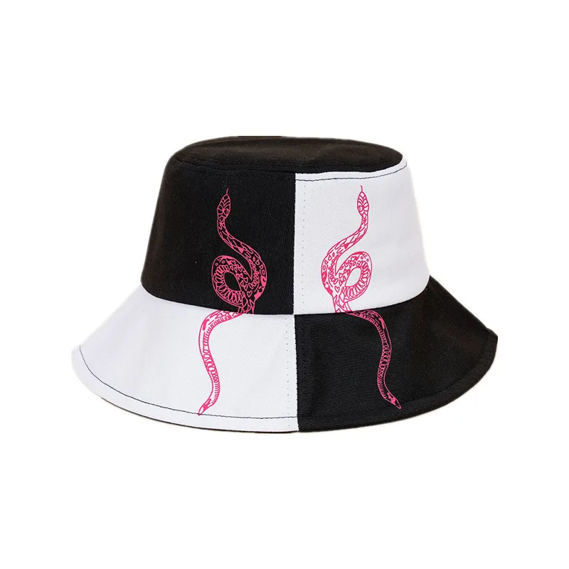 

Панама хлопковая в стиле пэчворк для мужчин и женщин, Всесезонная шапка рыбака, уличная дорожная Кепка от солнца, черно-белая, 113