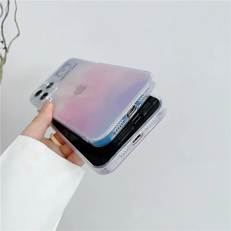 

Cute Cartoon Rainbow Phone Cases For iPhone 12 Mini 11 Pro XS MAX XR X 8 7 Plus SE 2020 Happy Day Clear Soft TPU Back Cover