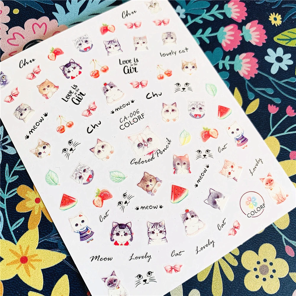 

Newest CA sereis CA-5-6-225 CAT 3d nail art sticker nail decal stamping export japan designs rhinestones decorations