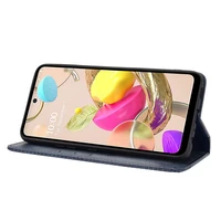 suitable for lg k42 anti drop magnetic card phone case lm k420hm lm k420ym flip leather retro luxury wallet case