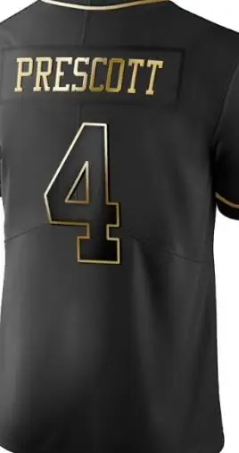 

BALIWEISA Dak Prescot Black Golden Jerseys T-shirt