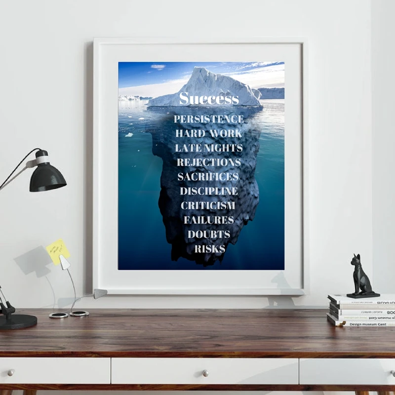 Айсберг успеха Холст плакат печать пейзаж мотивационный настенный