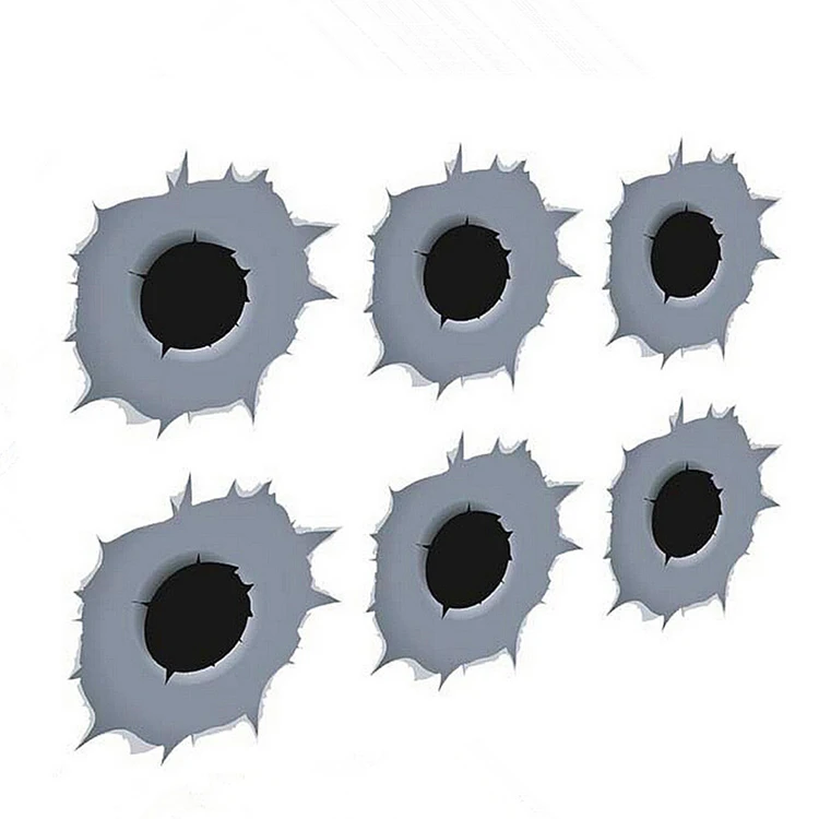 

Laptop Window Mirror Stickers Funny Decal Car Decals Waterproof Bullet Hole Shot Hole Car Stickers Wall Decal Sticker