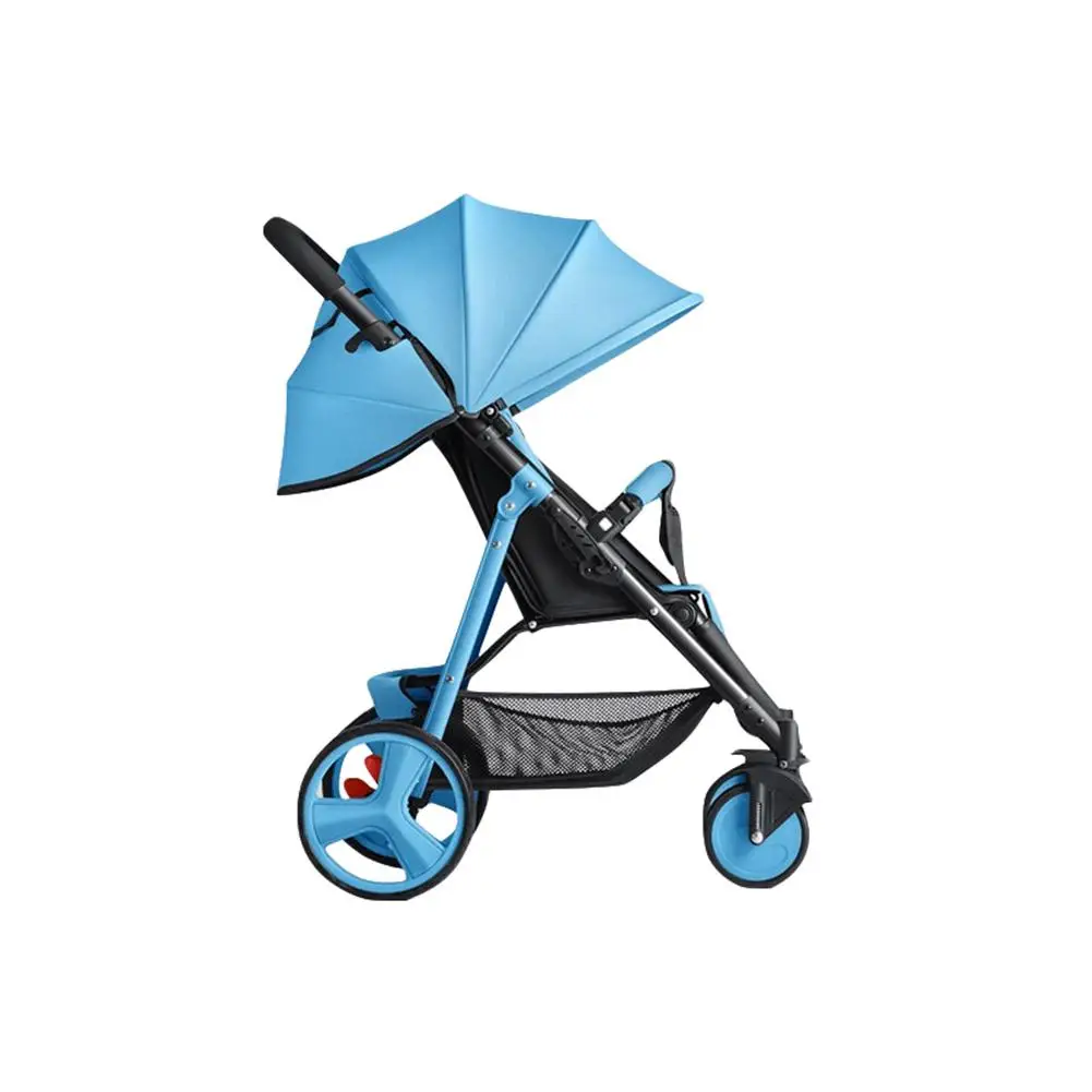 Blue Kidlove Salady High-view складной противоударный четырехколесное светодиодное Детские коляски с корзина для ног размещая публикации корзина - Цвет: Blue