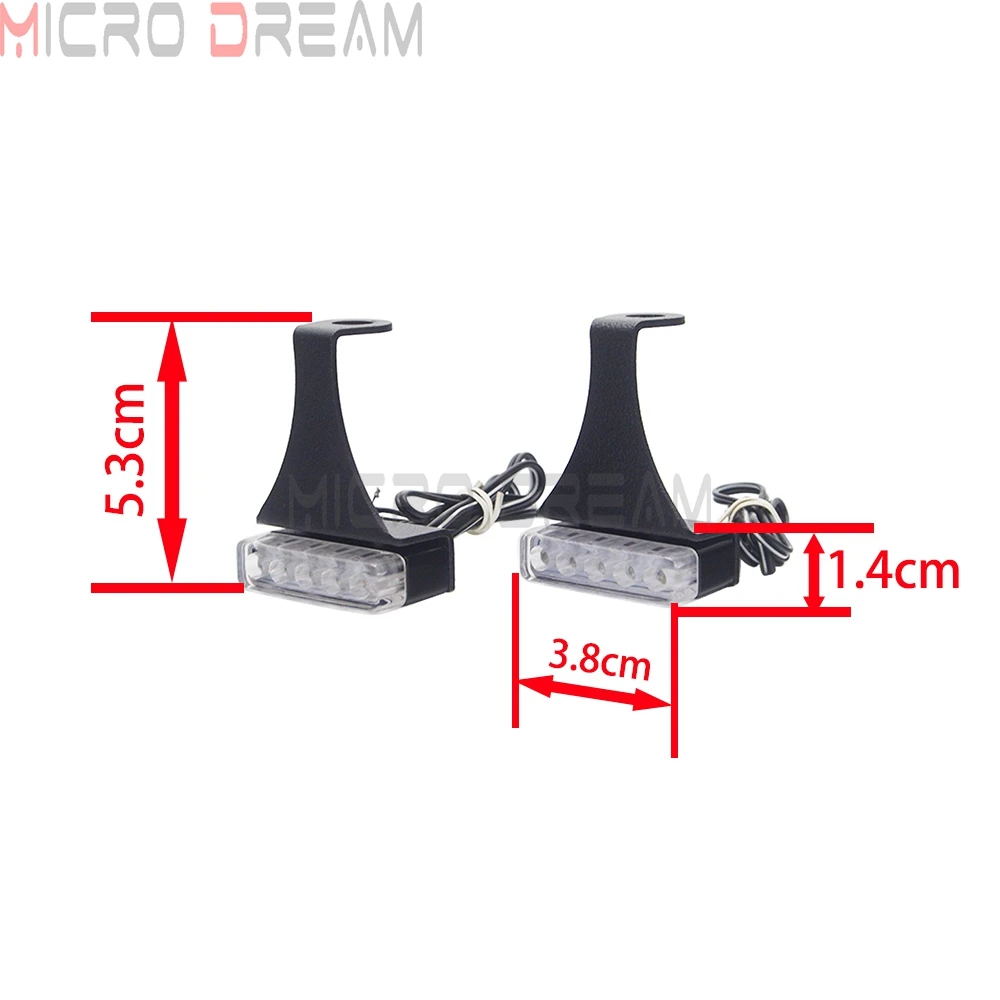 Мини светодиодный указатель поворота лампа указателя с кронштейнами для Harley Honda