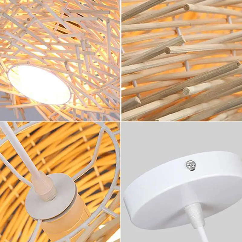 30 см светодиодный ручной Плетеный абажур из ротанга индивидуальная люстра