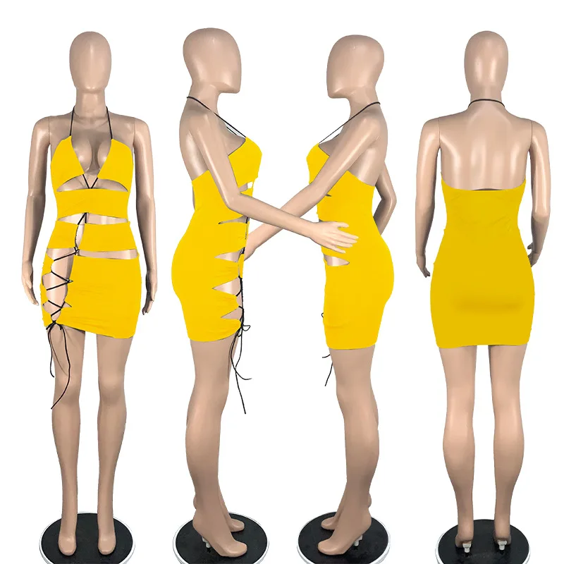 

Sexy Women Dress Cross Bandage Sleeveless Party Night Backless Skinny Summer Clothes For Women Vestido Femme