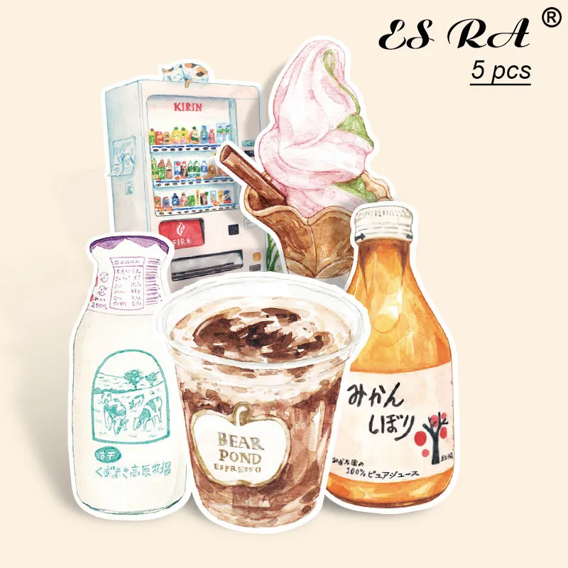 5 шт./компл. (лот) японские водостойкие ПВХ наклейки для пищевых напитков наборы