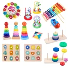 Детская головоломка Монтессори, развивающая деревянная игрушка, детские пальцы, гибкая тренировочная головоломка в форме червя, математические игрушки для детей