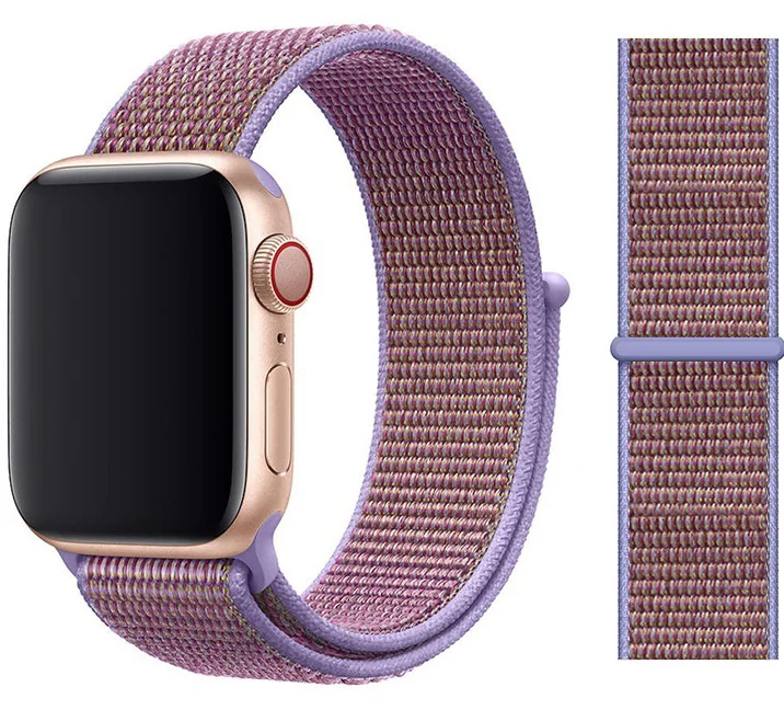 40 Lilac Ремешок для apple watch 5 44 мм 40 мм 42 мм 38 мм iwatch Series 3 2 1 нейлоновый спортивный ремешок для часов Браслет apple watch 5 4 band - Цвет ремешка: 40 Lilac