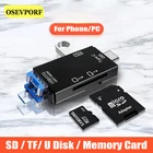 Все в одном Micro USB Type-c OTG TF SD кардридер двойной слот флэш-карта памяти адаптер для ноутбука планшета Huawei USBC кардридер