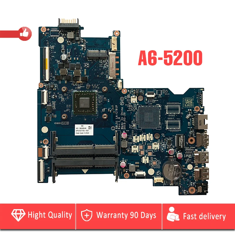 YTAI A6 5200 CPU для HP 15 AF AF131DX Series Материнская плата ноутбука ABL51|Материнские платы| |
