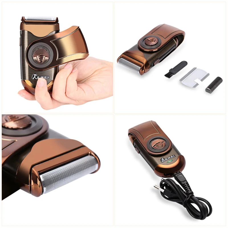 

Kemei 360 Men's Cordless Dual-use Electric Razor Retro Portable Trimmer Stubble Beard Quick Cut Shaving Machine Travel Goods 45D
