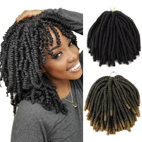 ombre spring twist hair 8inch fluffy crochet braids synthetic hair extensions braids crochet hair extensions 30roots bomb twist
