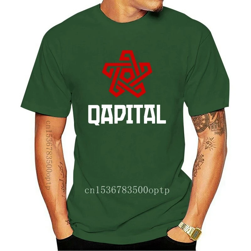 

New Black print qapital punk rock band T-shirt hip hop 2021 cotton 2021 summer leisure style loose short sleeved T-shirt Mens Si