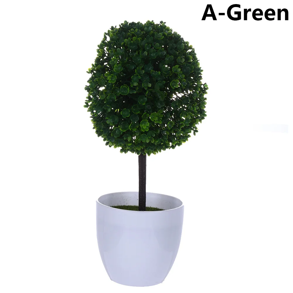 A-Green 1 комплект искусственный пластиковый бонсай заменитель пены в горшке реалистичные растения Настольный орнамент топиарная сосновая дерево украшение для дома ремесла - Цвет: A-Green