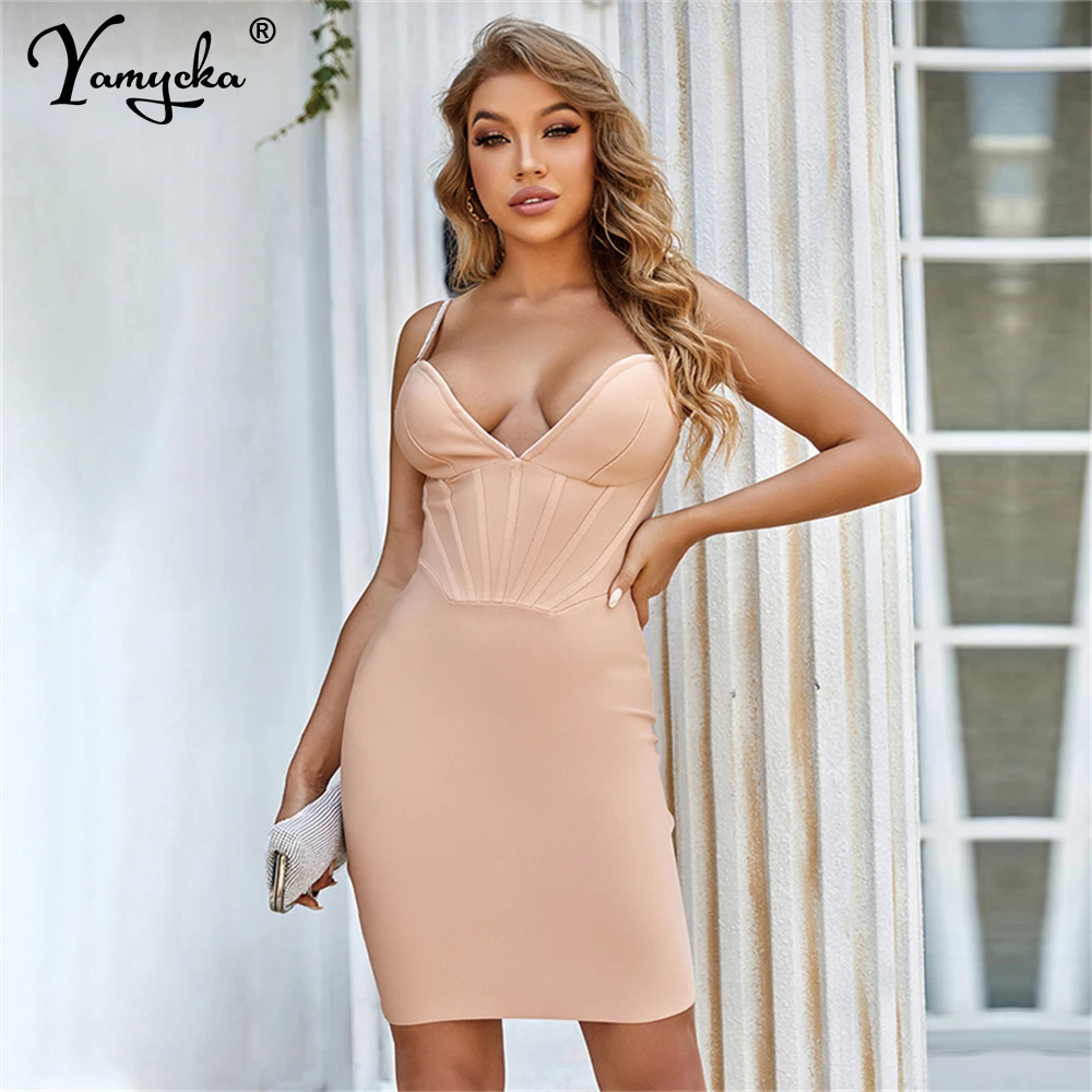 

Sexy slip Rhinestone corset mini party summer dress women elegant prom evening dresses backless bodycon Bandage dress vestidos