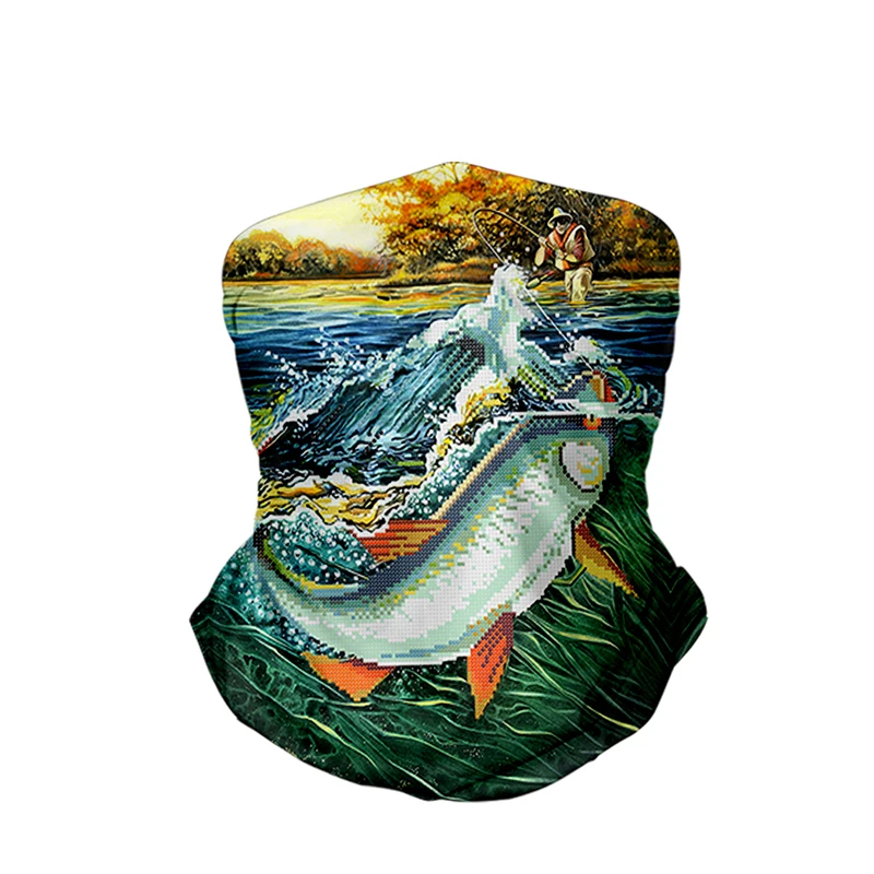 

Deep Sea Fish Print Fashion New 3D Seamless Face Mask Motorbike Headwear Magic Scarf Outdoor Cycling Fishing Ski Hiking Bandanas