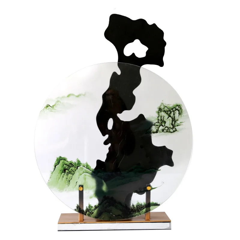 

Wine Cabinet Zen Mountain Water-style Living Room Corner Several Ancient Shelves Ancient Style Soft Decoration Ornaments