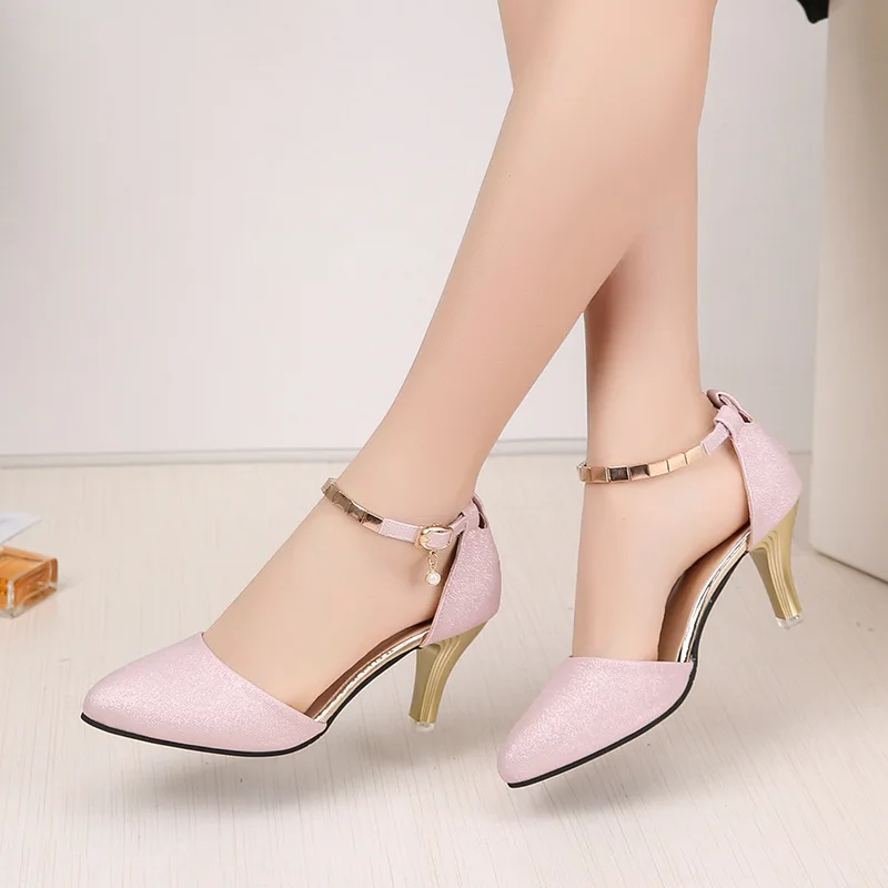 Сандалии женские с острым носком босоножки на высоком каблуке пикантная модная