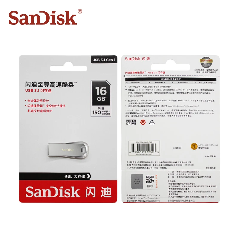 Оригинальный двойной флеш накопитель SanDisk USB 3 1 256 ГБ 128 Гб 64 32 оперативной памяти 16