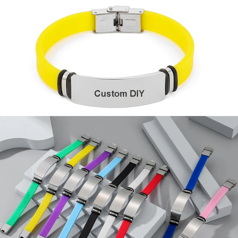 Персонализированные DIY силиконовые браслеты для женщин мужчин девушек браслет