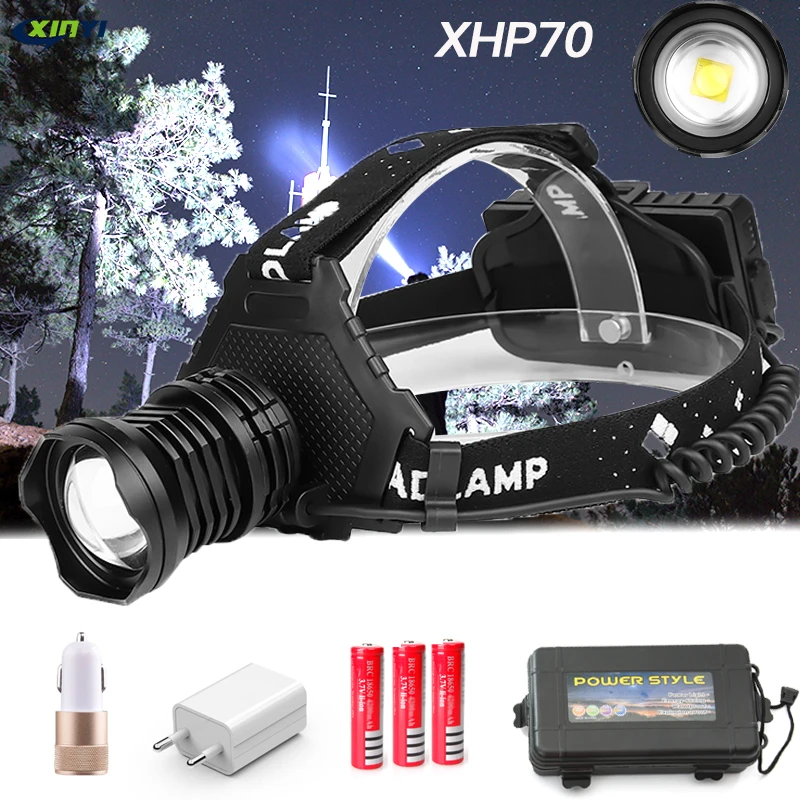 Мощный светодиодный налобный фонарь XHP70.2/XHP50 90000 лм 5 режимов масштабируемый