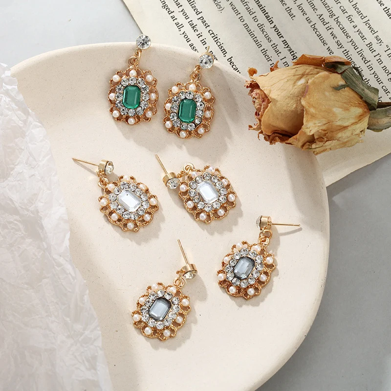 CARTER LISA модные роскошные эмалированные квадратные висячие серьги со стразами и