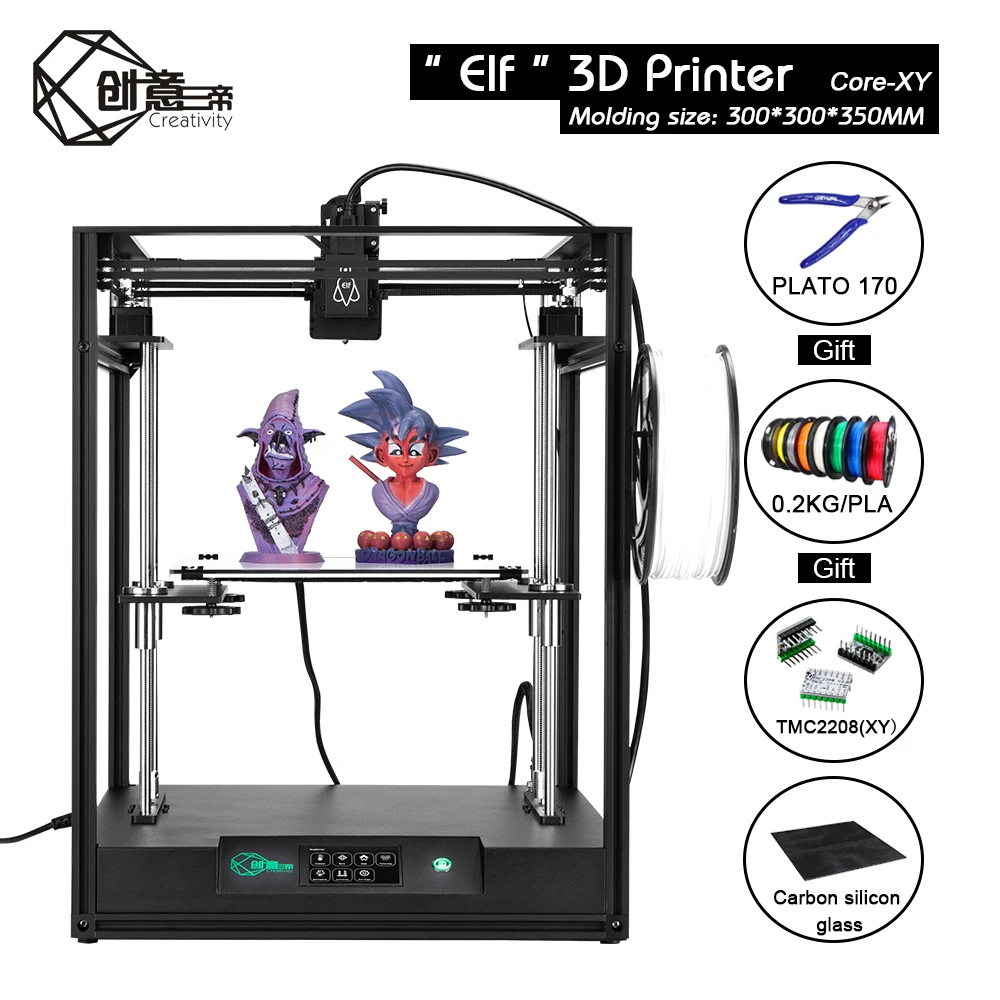 3D принтер креативный Corexy Dual Z axis высокоточный алюминиевый профильный каркас