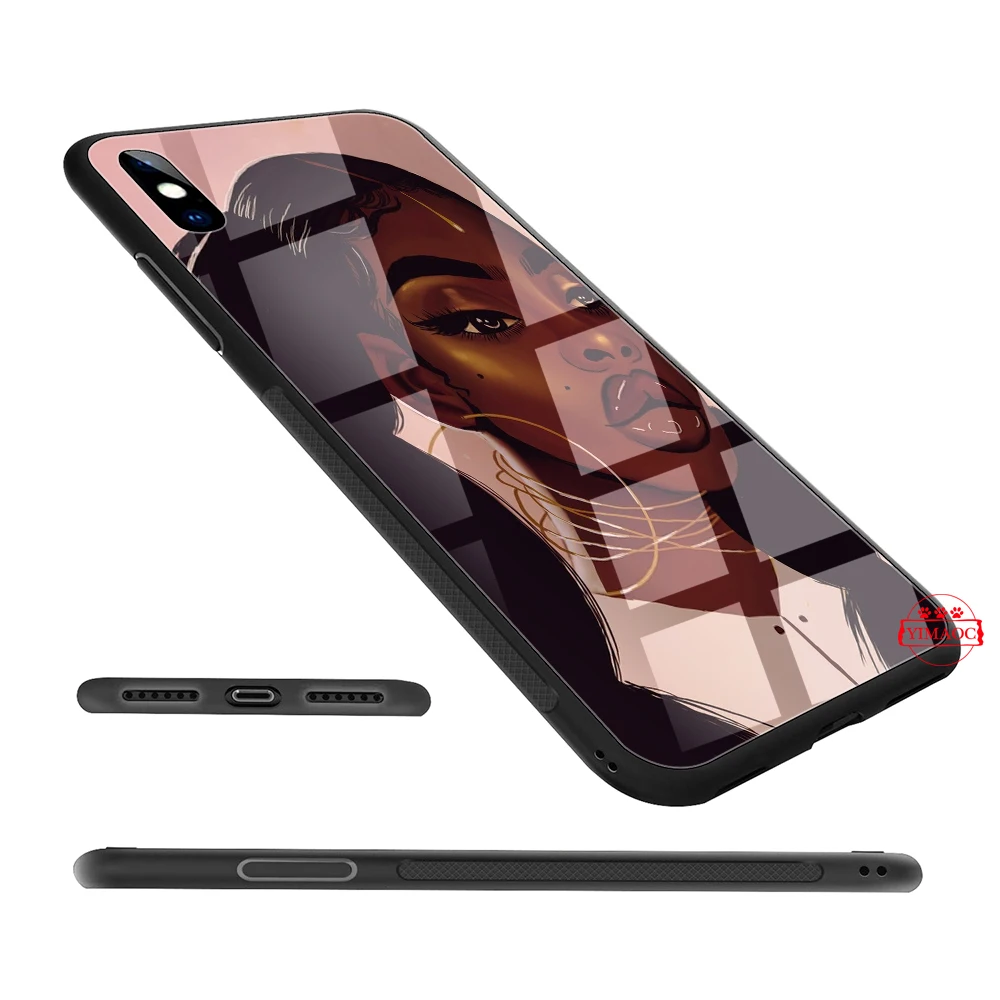 Черный волшебный женский стеклянный чехол для телефона Apple iPhone 11 Pro XR X XS Max 6 6S 7 8 Plus