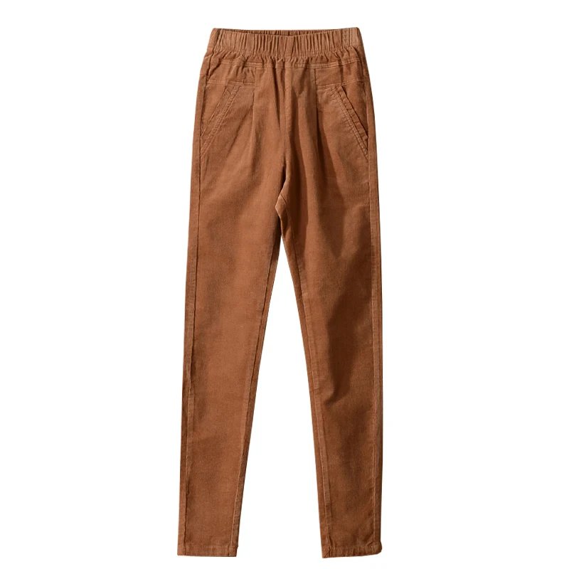 

New Arrival Corduroy Pants Plush Thickened Elastic Waist Casual High Quality Large Autumn Winter Cotton Plus Size 26-34 36 38 40