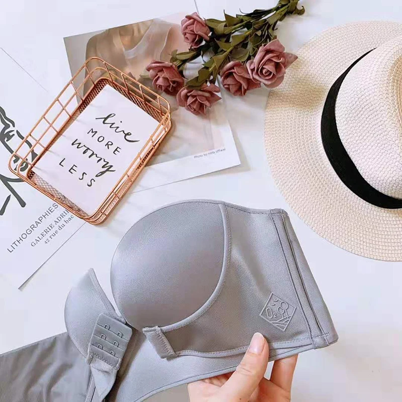 

Women Sexy Strapless Bra Invisible Bras Push Up Lingerie Backless Brassiere for Wedding Dress Seamless Bralette Underwear