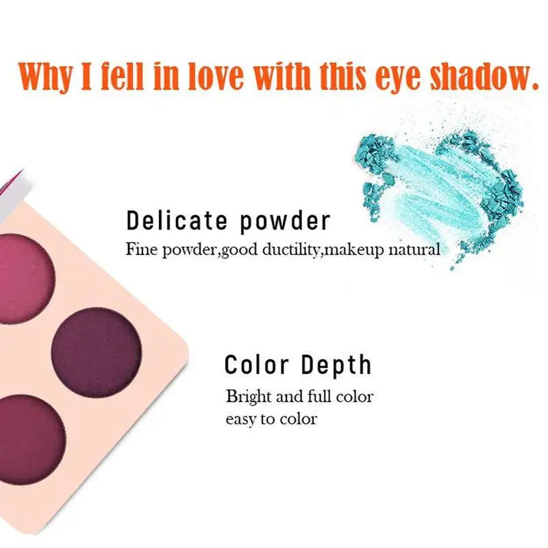 New 4 Color Wine Red Eyeshadow Palette Pressed Shimmer Matte Eye Shadow MakeUp Long-Lasting For Beauty |