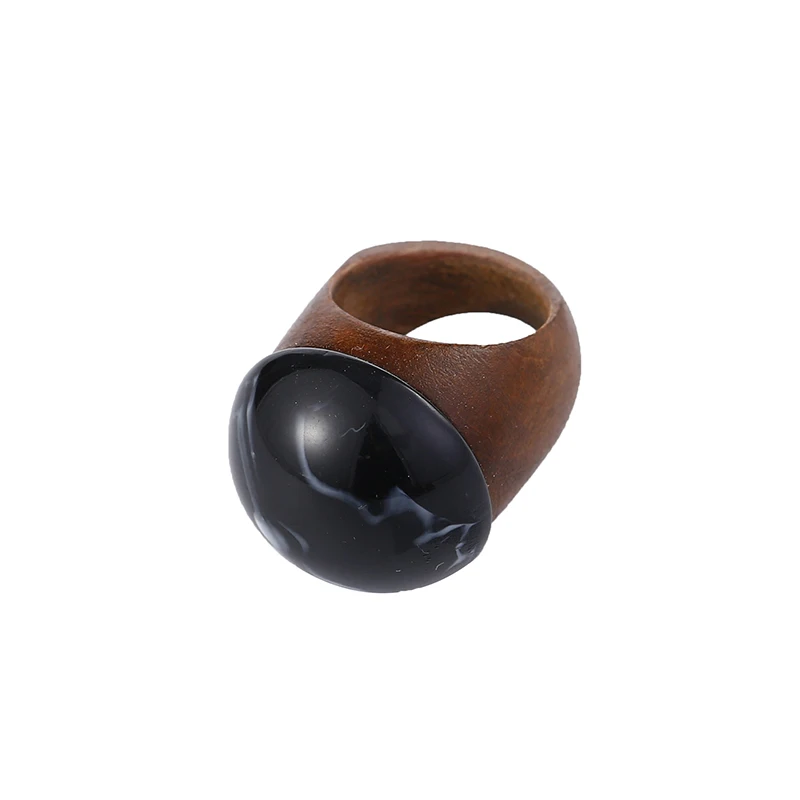 YULUCH 2019 модные черные красные кольца с текстурой натурального камня для женщин