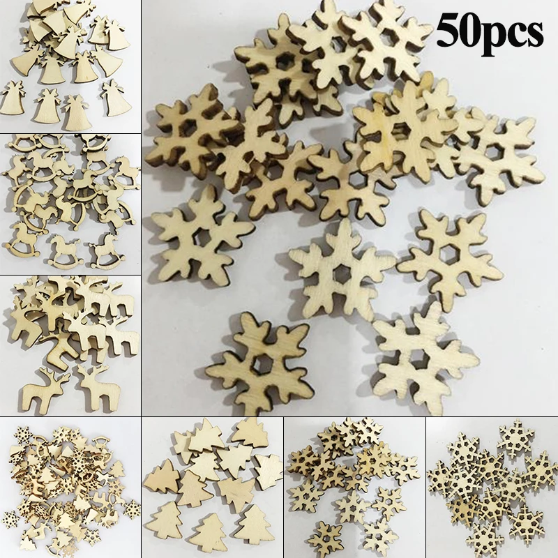 50 шт. Деревянная Рождественская елка украшения подвески Подвесные Подарки