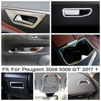 window switch control panel storage shift gear box cover trim for peugeot 3008 5008 gt 2017 2022 stainless steel accessories