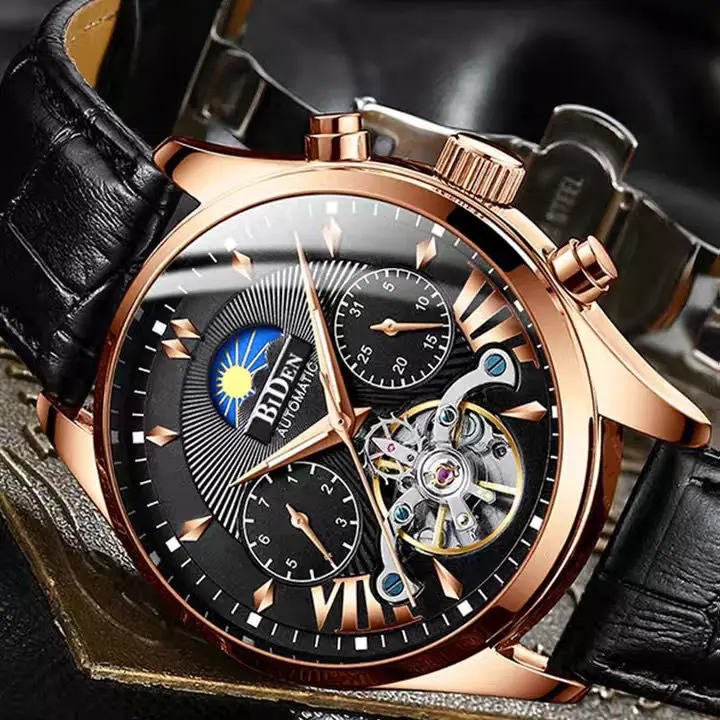 Новинка мужские часы автоматические механические турбийон полые светящиеся