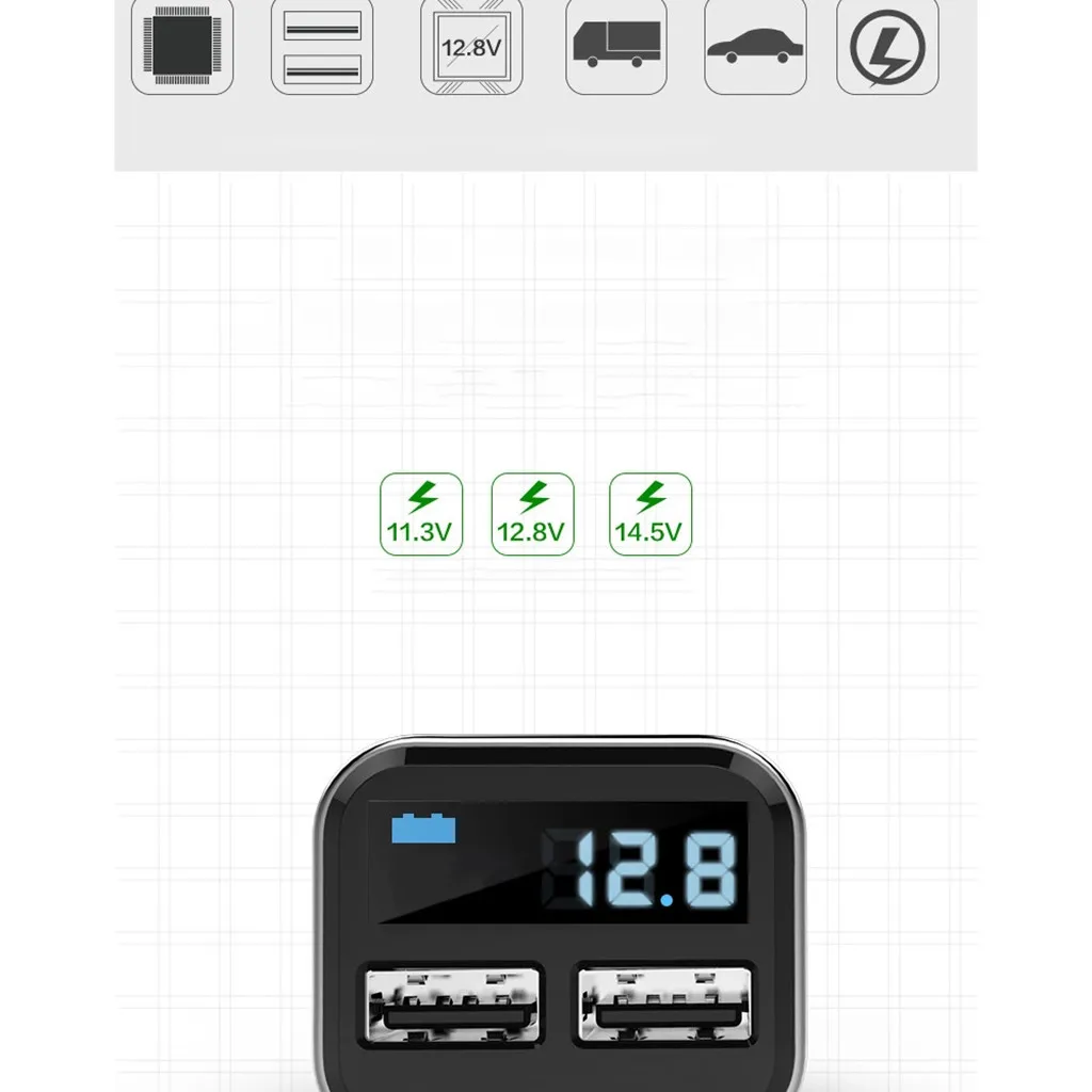 Автомобильное зарядное устройство MOSUNX 4.8A с двумя usb-портами 2 порта светодиодный