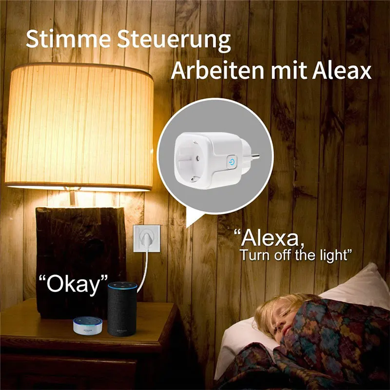 EU Smart Wifi Plug Adapter Power Socket With Timer Outlet Remote Support Alexa Google Home 16A with Monitoring | Обустройство дома