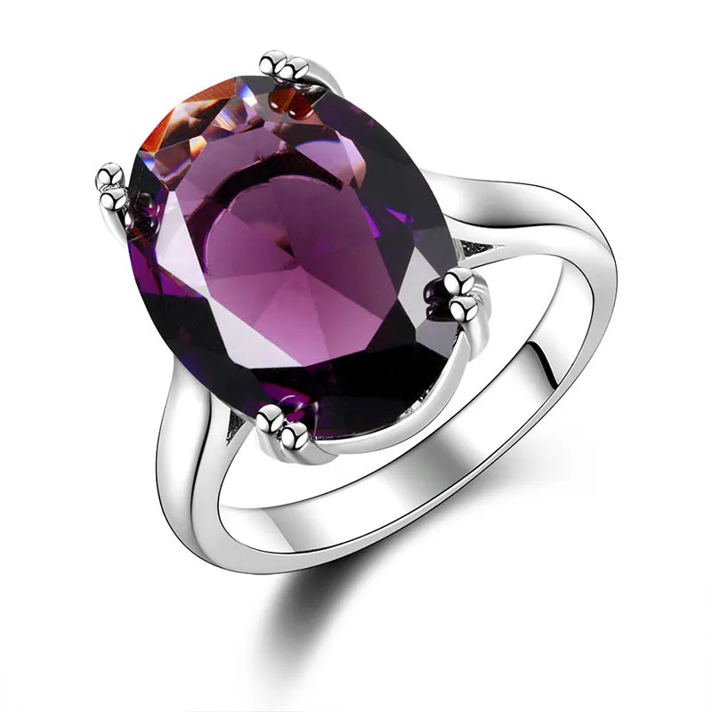 Bague Ringen, 6 цветов, овальное кольцо с камнями для женщин, классическое серебро 925, ювелирное изделие, рубиновый аметист, аквамарин, сапфир, топаз, циркон